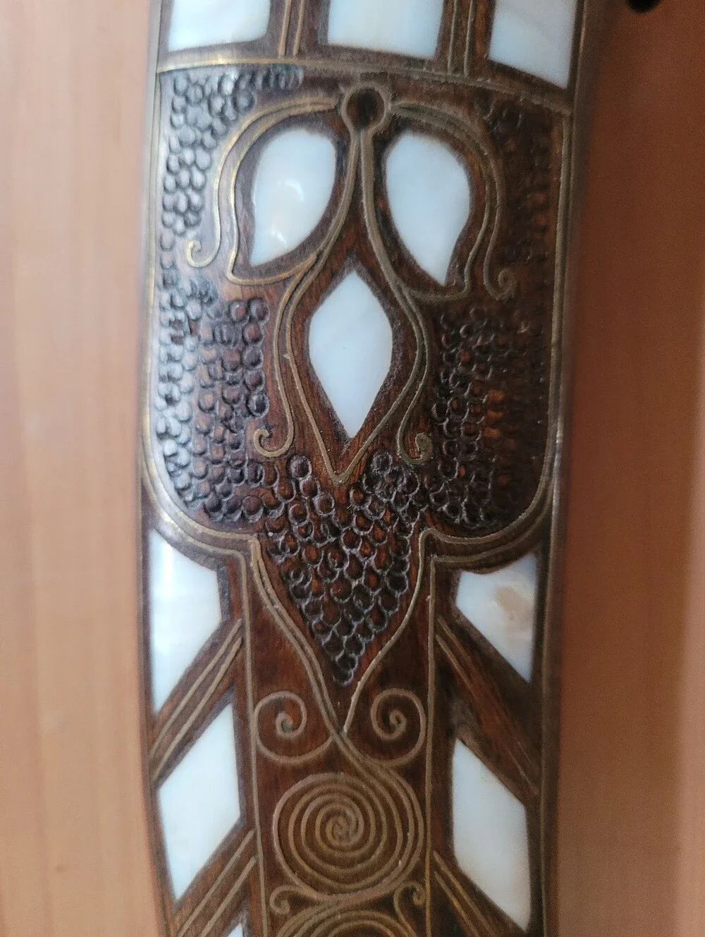 Turkish Ottoman Dagger Knife Ornate With 68 Mother Of Pearl Inlays.
